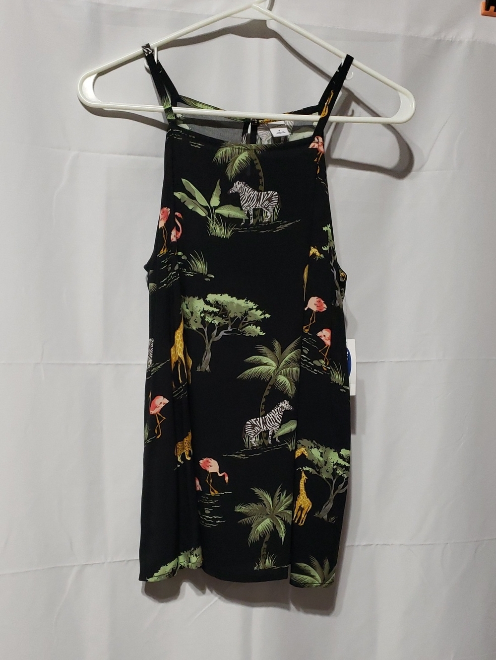 Old Navy Safari Jungle Print High-Neck Tank Top